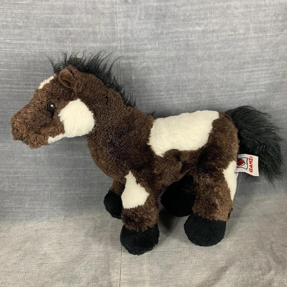 Webkinz Ganz Plush Pinto Brown White Horse No Code HM147 Stuffed Animal Plush